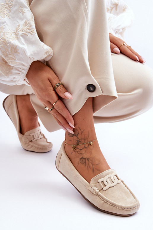 Mocasines ante beige Rabell