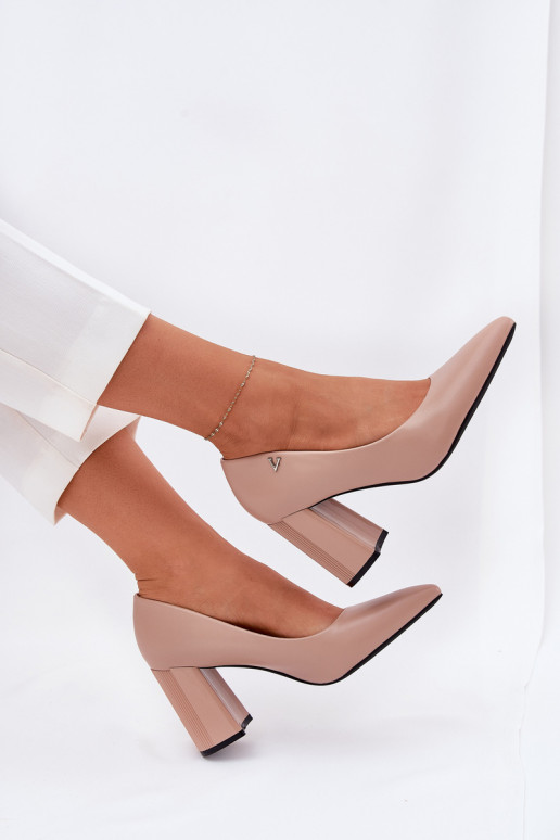 Estilo elegante Zapatos con tacones Vinceza 62220 beige