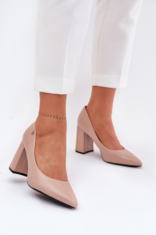 Estilo elegante Zapatos con tacones Vinceza 62220 beige