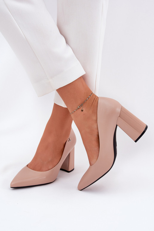 Estilo elegante Zapatos con tacones Vinceza 62220 beige