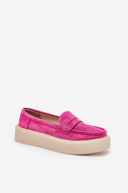 Mocasines de ante para mujer con plataforma Vinceza 79535 color rosa