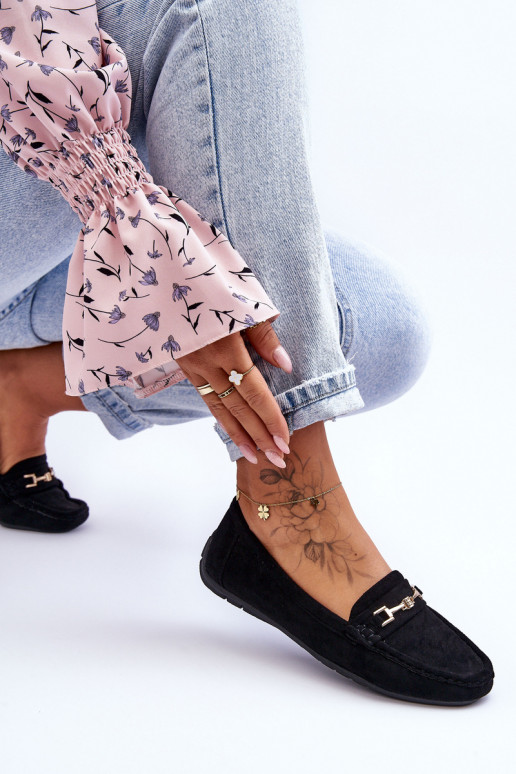 Femenino Mocasines clásicos de ante. de color negro Corinell