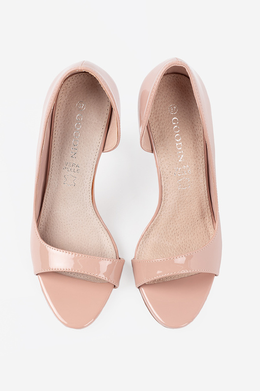 con efecto barniz tacones altos open toe