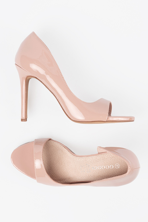 con efecto barniz tacones altos open toe