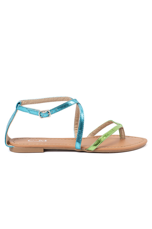isósceles sandalias z zielono azulmi paseczkami isósceles sandalias z zielono azulmi paseczkami