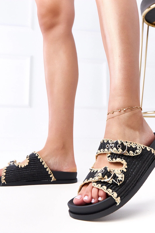 Zapatillas trenzadas negras con...