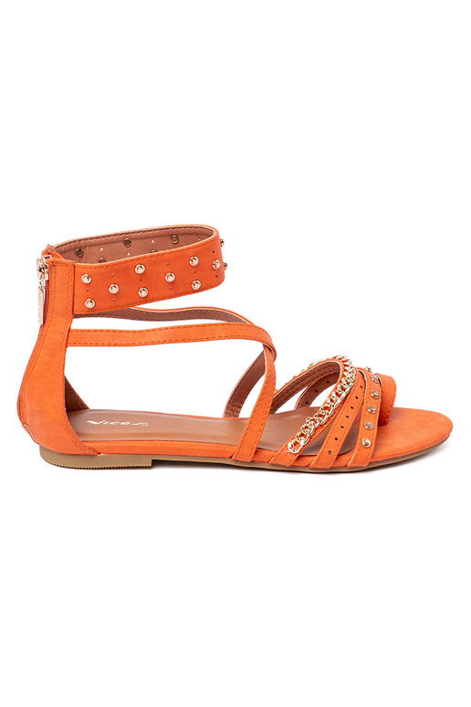 color naranja sandalias boho con remaches color naranja sandalias boho con remaches