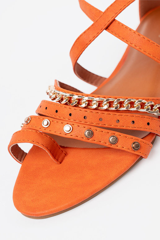 color naranja sandalias boho con remaches color naranja sandalias boho con remaches