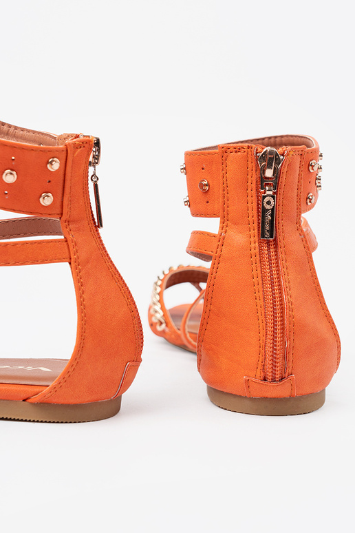 color naranja sandalias boho con remaches color naranja sandalias boho con remaches