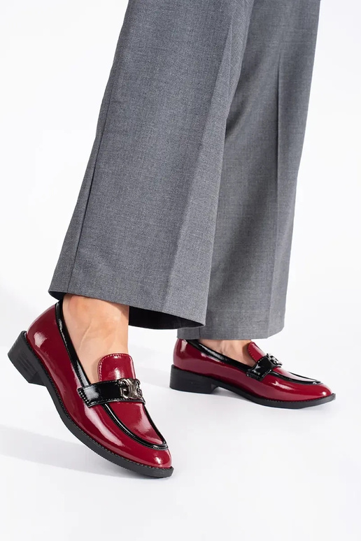 borgoña mujer mocasines lacado borgoña mujer mocasines lacado