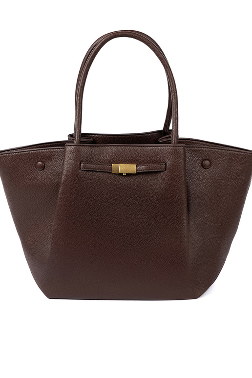 Pojemna torba A ciemnym brązie de cuero ecológico