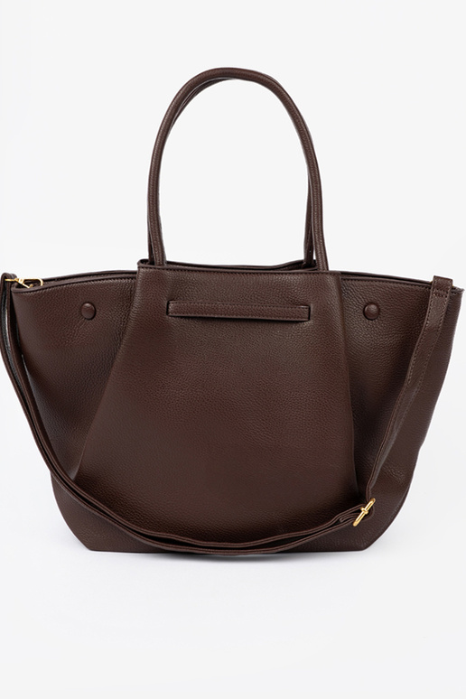 Pojemna torba A ciemnym brązie de cuero ecológico