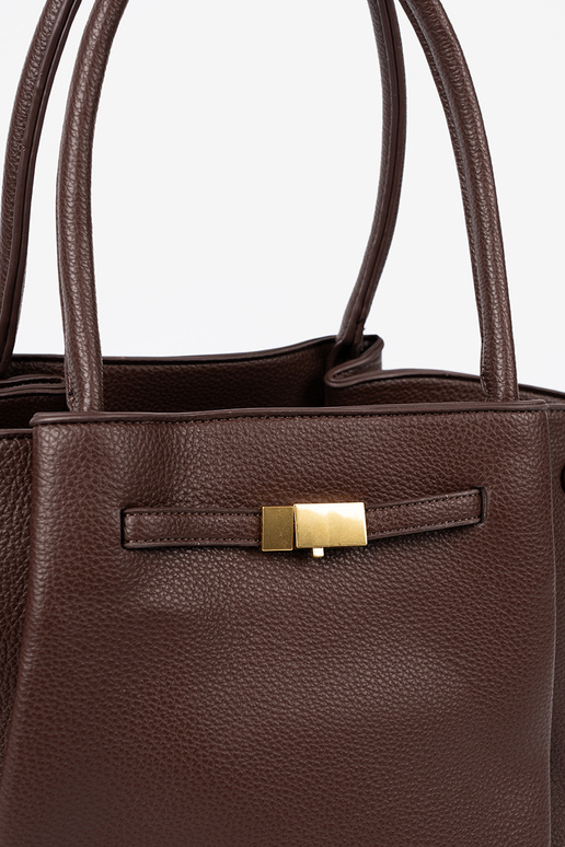 Pojemna torba A ciemnym brązie de cuero ecológico