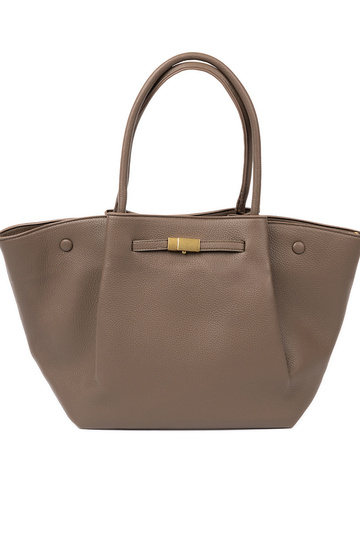 Bolso/bolso shopper taupe con cierre 2