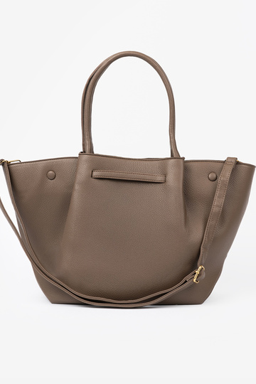 Bolso/bolso shopper taupe con cierre