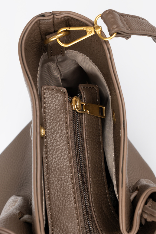 Bolso/bolso shopper taupe con cierre