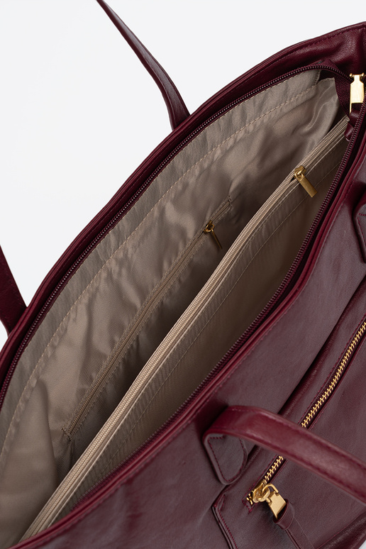 borgoña bolso ze doradomi elementami