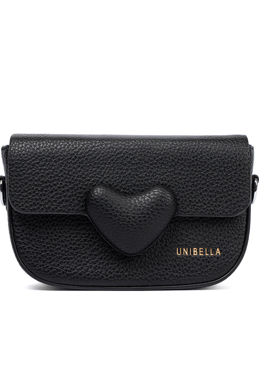 Kobieca bolso negro z dekoracyjnym zapięciem