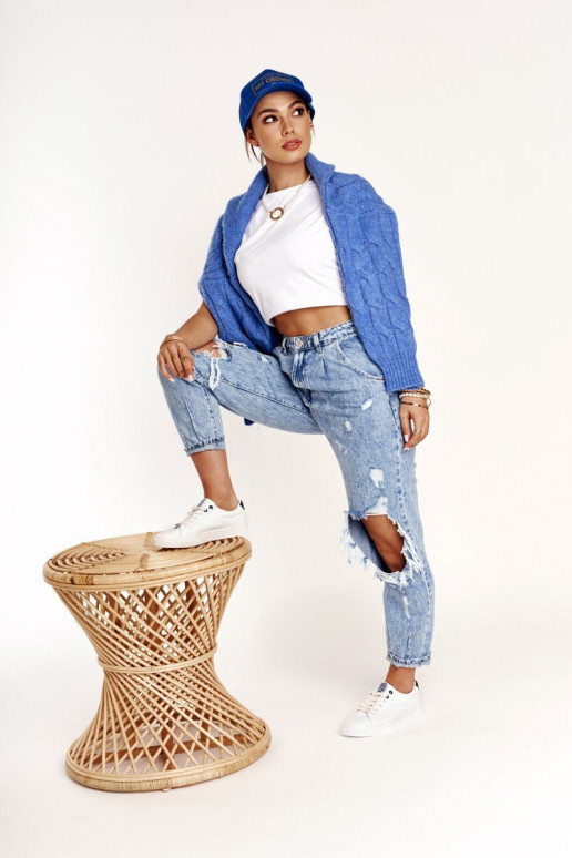 Zapatillas de piel natural. BIG STAR BB274211 blanco y azul marino