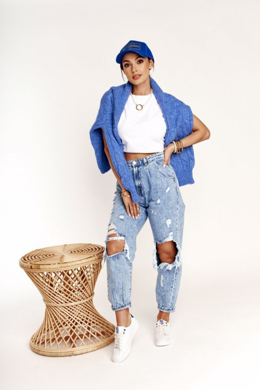 Zapatillas de piel natural. BIG STAR BB274211 blanco y azul marino