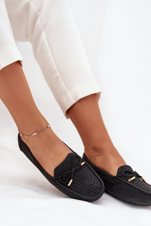 mocasines de mujer con elementos calados I ENiązaniem de color negro Mirisa mocasines de mujer con elementos calados I ENiązaniem de color negro Mirisa