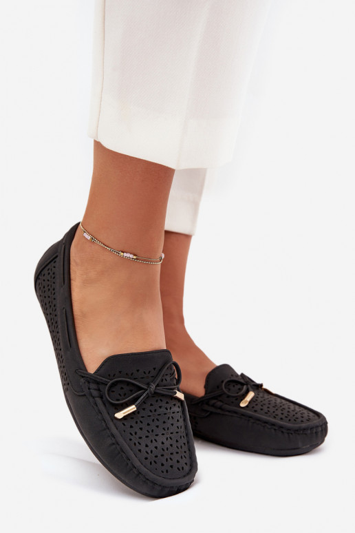 mocasines de mujer con elementos calados I ENiązaniem de color negro Mirisa mocasines de mujer con elementos calados I ENiązaniem de color negro Mirisa