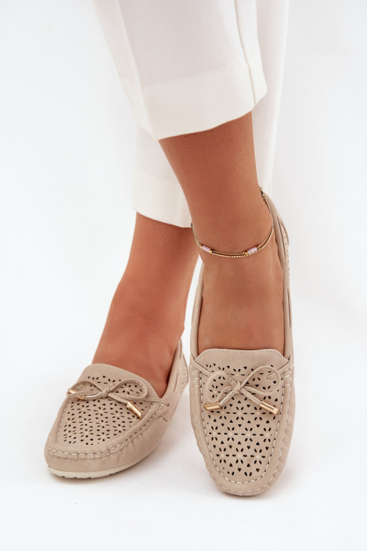 mocasines de mujer con elementos calados I ENiązaniem beige Mirisa mocasines de mujer con elementos calados I ENiązaniem beige Mirisa