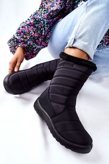Alto Femenino calentamiento Botas de nieve de color negro Luxina