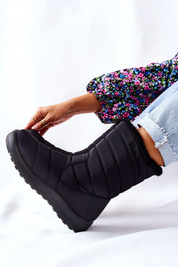 Alto Femenino calentamiento Botas de nieve de color negro Luxina 2