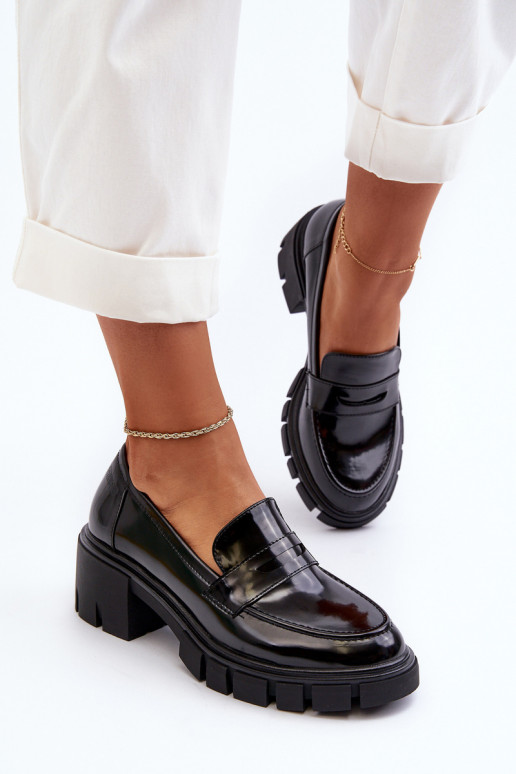 mocasines de mujer En tacones enormes Big Star NN274055 de color negro