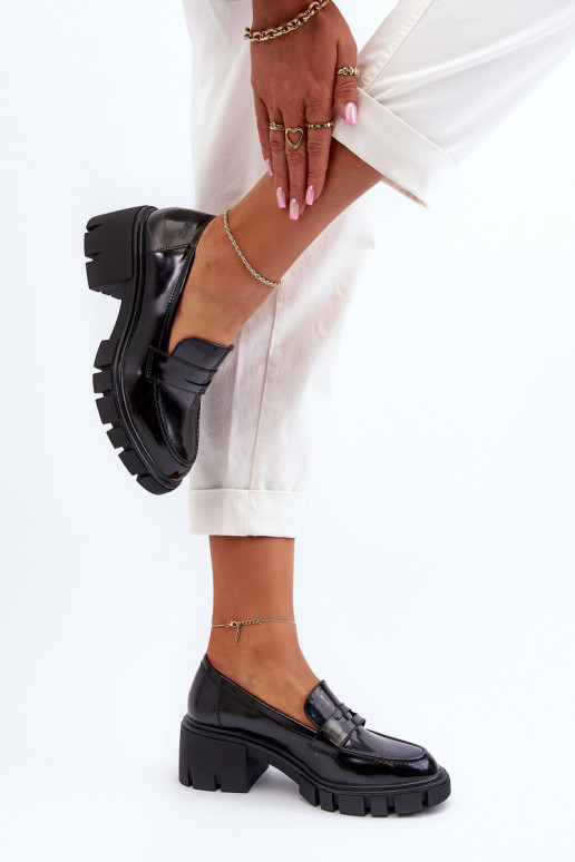 mocasines de mujer En tacones enormes Big Star NN274055 de color negro