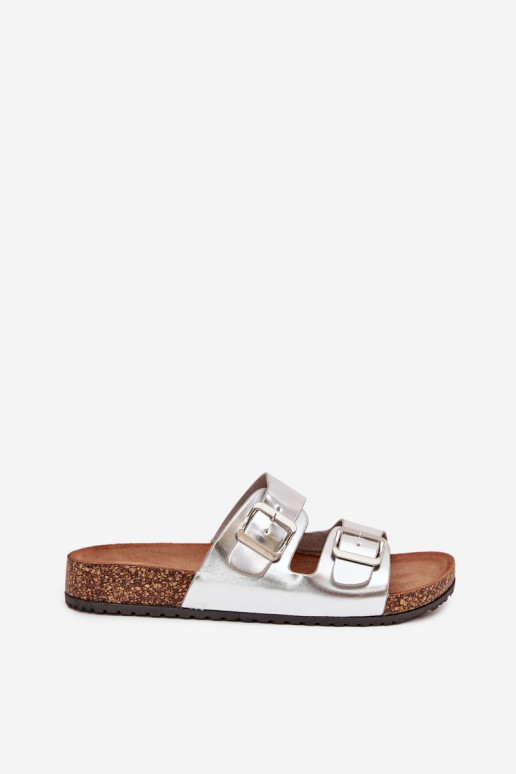 Femenino Zapatillas con una plataforma con hebillas color plata Vesina Femenino Zapatillas con una plataforma con hebillas color plata Vesina