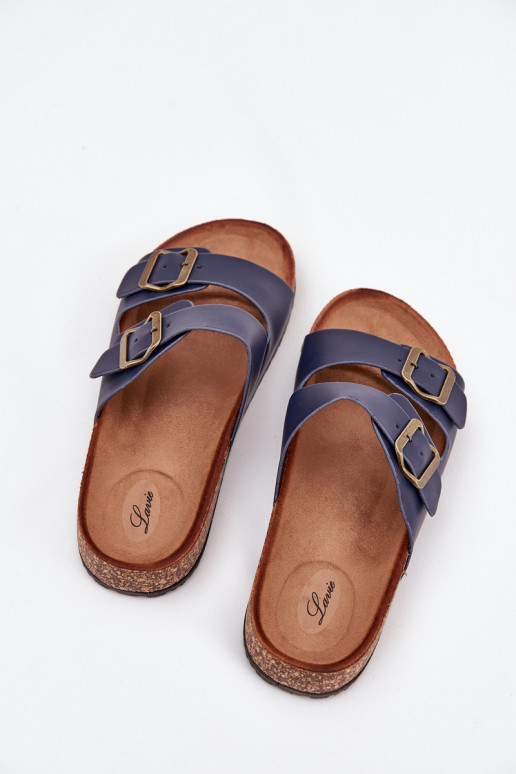 Femenino Zapatillas con una plataforma con hebillas azul oscuro Vesina