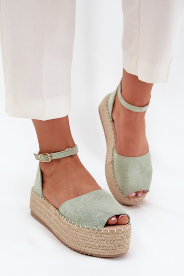 sandalias Alpargatas con una plataforma Con Trenza color menta Selise 2
