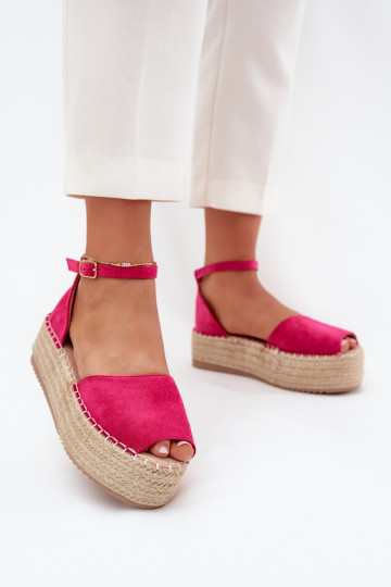sandalias Alpargatas con una plataforma Con Trenza color rosa Selise 2