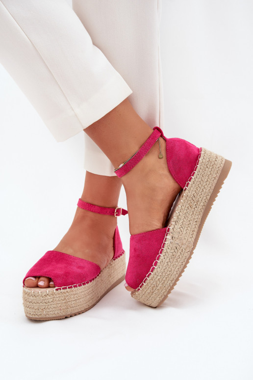 sandalias Alpargatas con una plataforma Con Trenza color rosa Selise sandalias Alpargatas con una plataforma Con Trenza color rosa Selise
