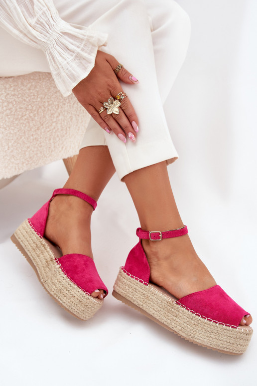 sandalias Alpargatas con una plataforma Con Trenza color rosa Selise sandalias Alpargatas con una plataforma Con Trenza color rosa Selise