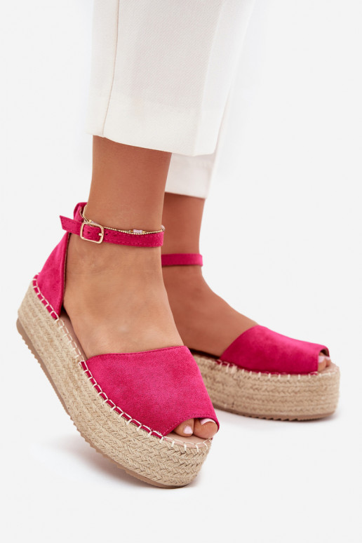 sandalias Alpargatas con una plataforma Con Trenza color rosa Selise sandalias Alpargatas con una plataforma Con Trenza color rosa Selise