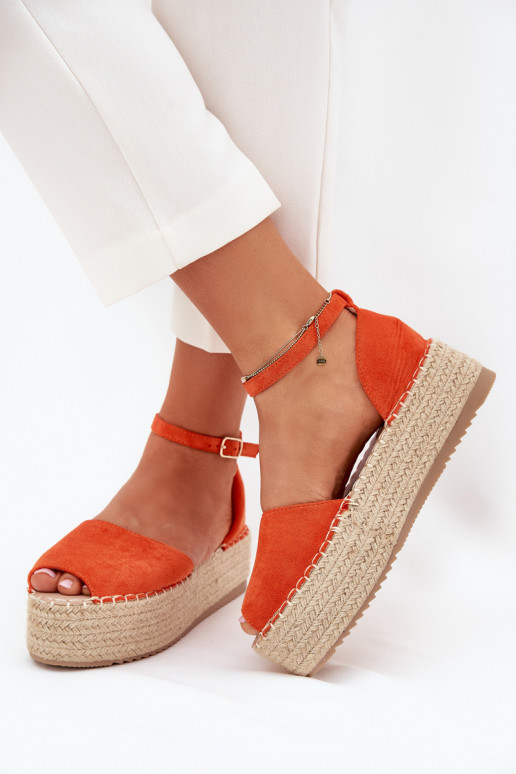 sandalias Alpargatas con una plataforma Con Trenza color naranja Selise sandalias Alpargatas con una plataforma Con Trenza color naranja Selise