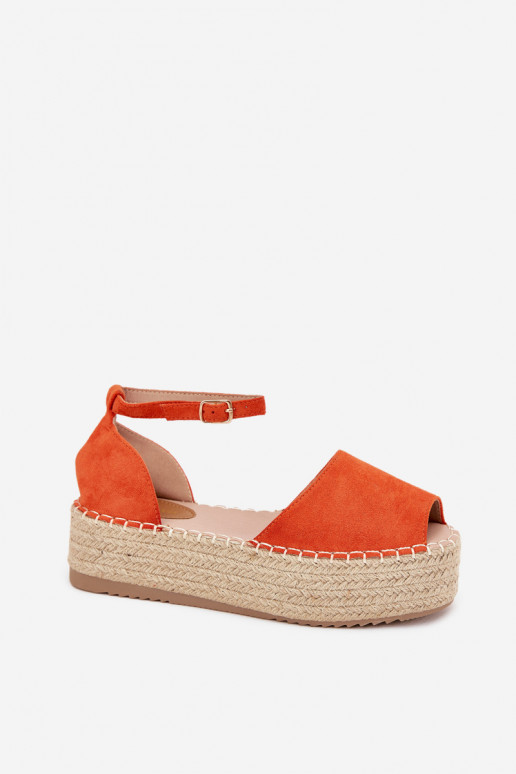 sandalias Alpargatas con una plataforma Con Trenza color naranja Selise sandalias Alpargatas con una plataforma Con Trenza color naranja Selise