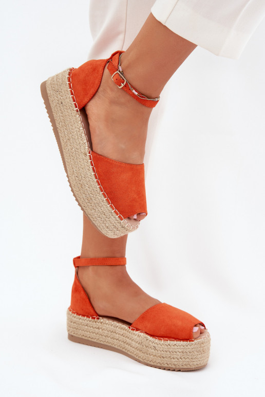 sandalias Alpargatas con una plataforma Con Trenza color naranja Selise sandalias Alpargatas con una plataforma Con Trenza color naranja Selise