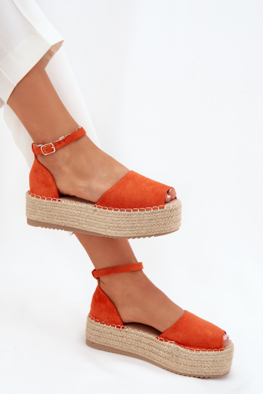 sandalias Alpargatas con una plataforma Con Trenza color naranja Selise sandalias Alpargatas con una plataforma Con Trenza color naranja Selise