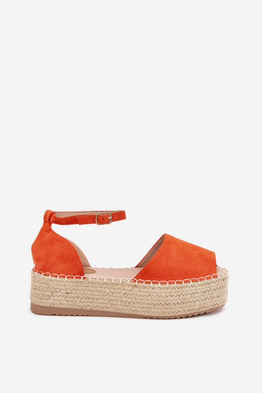 sandalias Alpargatas con una plataforma Con Trenza color naranja Selise sandalias Alpargatas con una plataforma Con Trenza color naranja Selise