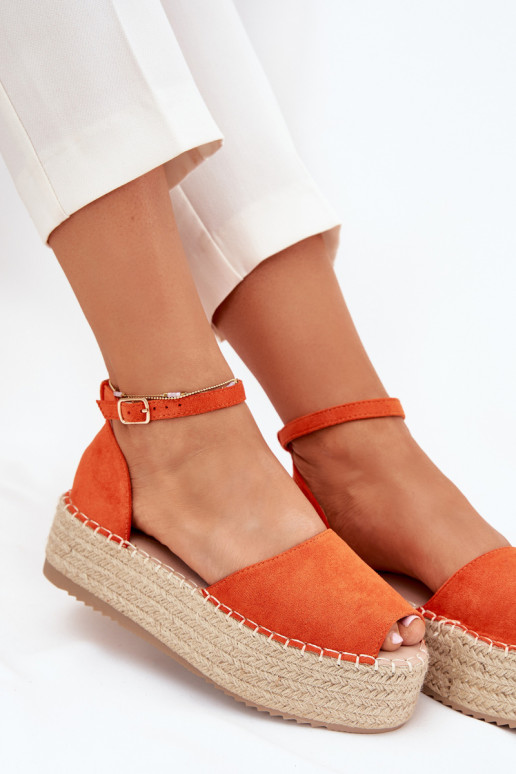 sandalias Alpargatas con una plataforma Con Trenza color naranja Selise sandalias Alpargatas con una plataforma Con Trenza color naranja Selise
