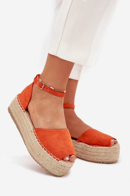 sandalias Alpargatas con una plataforma Con Trenza color naranja Selise sandalias Alpargatas con una plataforma Con Trenza color naranja Selise