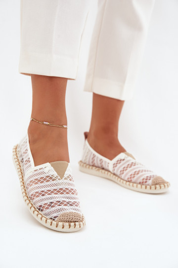 alpargatas de encaje Femenino con malla el color blanco Faylira 2