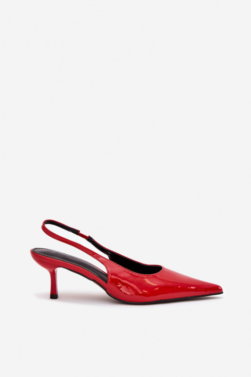 con efecto barniz Zapatos con tacones finos con el talón abierto color rojo Talira