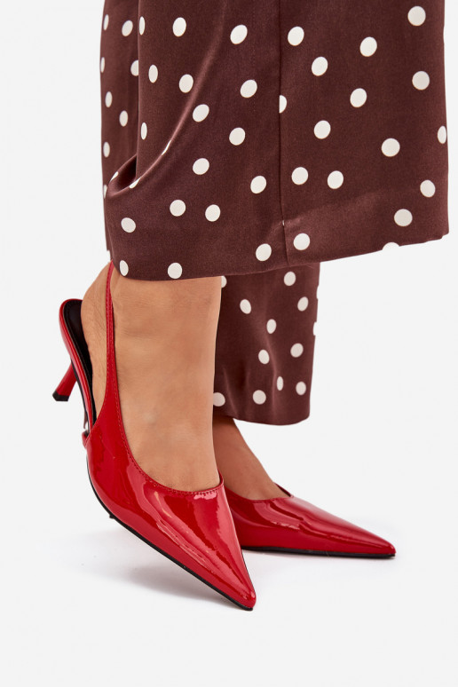 con efecto barniz Zapatos con tacones finos con el talón abierto color rojo Talira