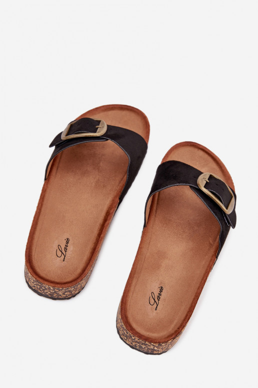 zapatillas de mujer con hebillas con una plataforma de color negro Zavira