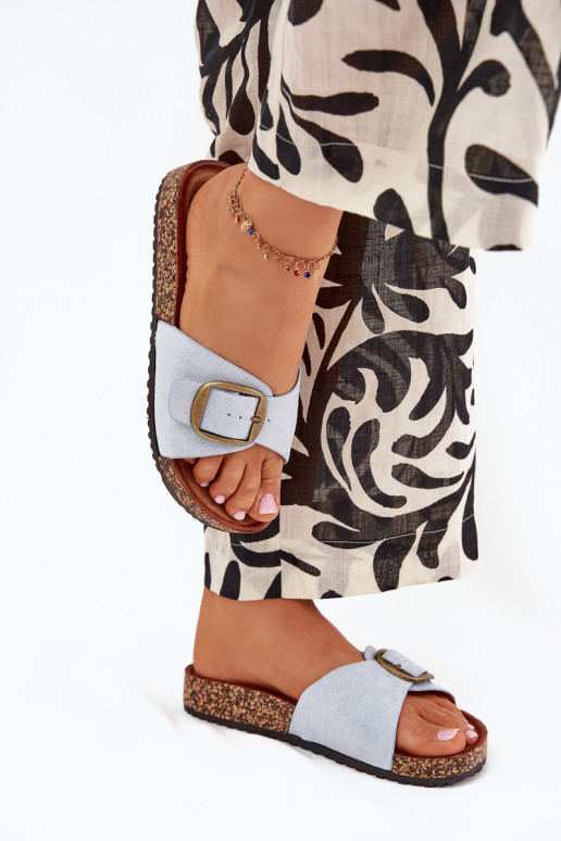 zapatillas de mujer con hebillas con una plataforma color azul Zavira zapatillas de mujer con hebillas con una plataforma color azul Zavira